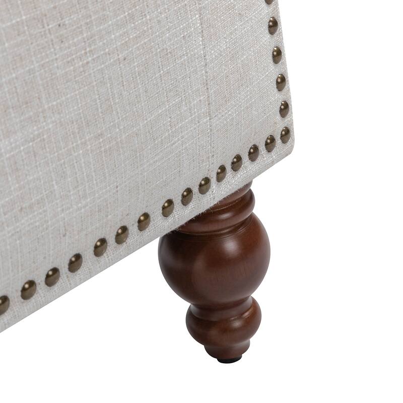 Felix Classic Button-Tufted Storage Bench With Nailhead Trims By HULALA HOME