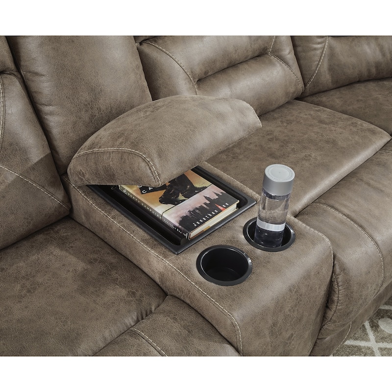 Signature Design by Ashley Ravenel Brown 3-Piece Power Reclining Sectional - 106"W x 93"D x 43"H