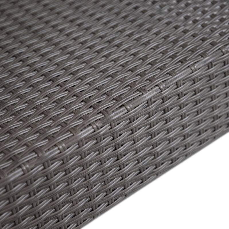 Alaya Modern Wicker and Glass Top Outdoor Coffee Table by M&L Co.