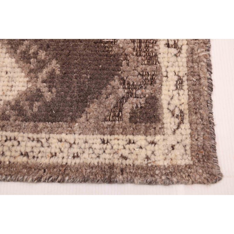 ECARPETGALLERY Hand-knotted Tangier Dark Brown Wool Rug - 5'1 x 8'5