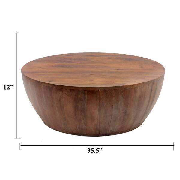 Shop Round Dark Brown Mango Wood Coffee Table On Sale Overstock 11828940