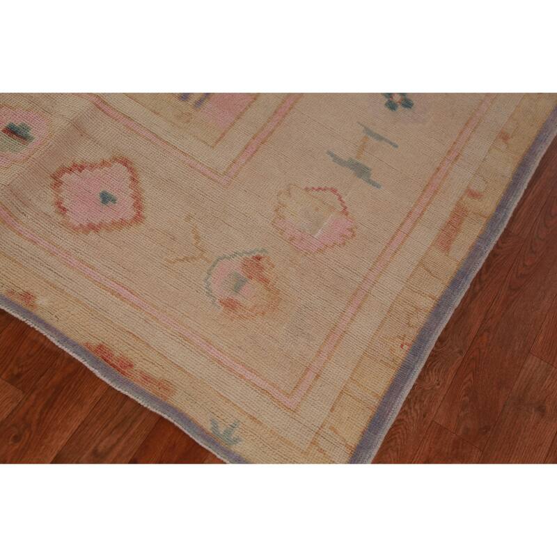 Hand Knotted Oriental 100% Wool Carpet Transitional All-Over Purples Oushak Area Rug - 12' 10'' X 10' 2''