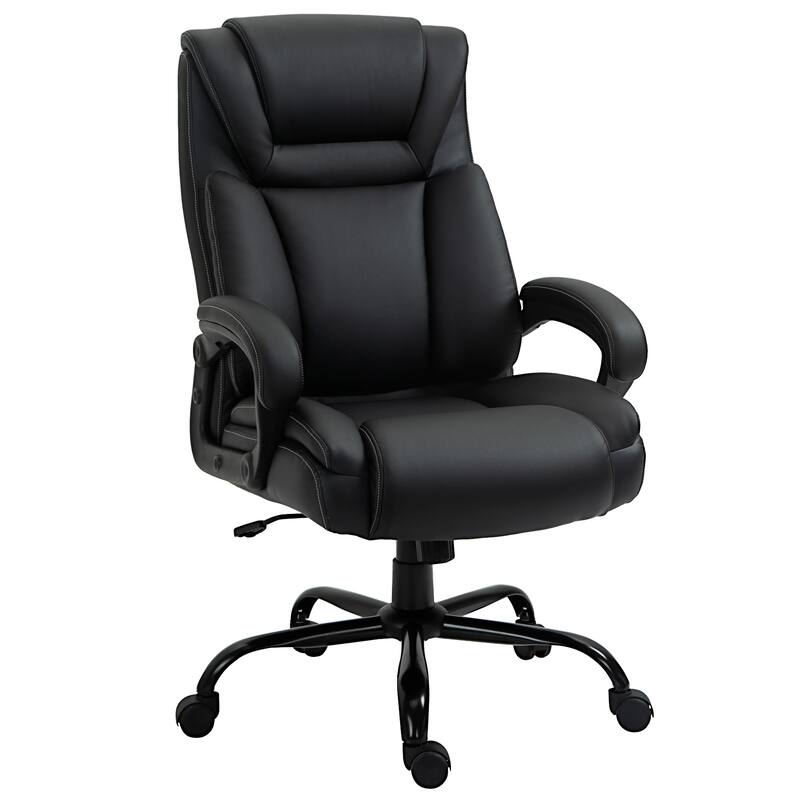 Heavy Duty Big & Tall Executive Desk Chair with 400lbs Capacity, Adjustable Height, Wide Seat & Ergonomic Design - Black