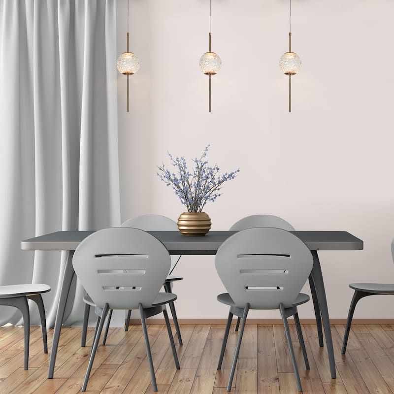 Modern Glam LED 1-Light Gold Pendant Light for Kitchen Island Dining Room - D4.5" x H75.5" Max