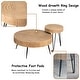 preview thumbnail 7 of 5, COZAYH 2-Piece Farmhouse Living Room Coffee Table Set, Nesting Coffee Table Round Natural Wood Finish