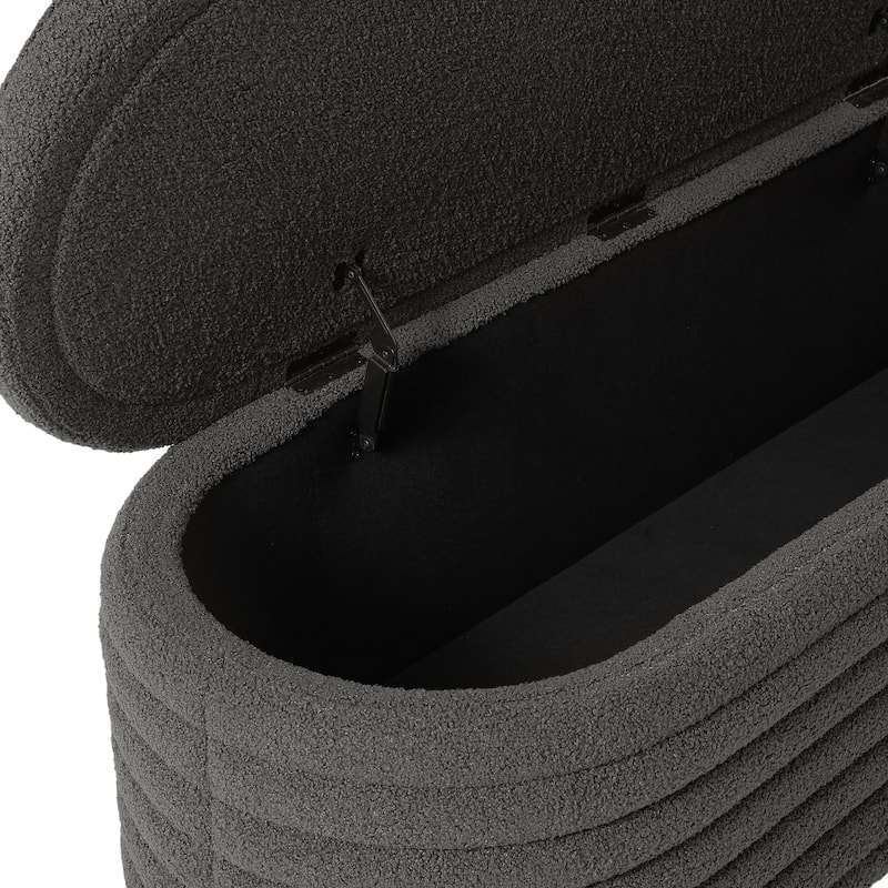 Bayville Sherpa Polyester Flip Top Storage Ottoman - 54"