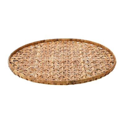 Open Weave Rattan Peel Tray