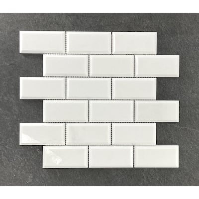 2" x 4" Brick Pattern Marble Mosaic Tiles with 1/4" Bevel Edge - Case (5 Sheets)