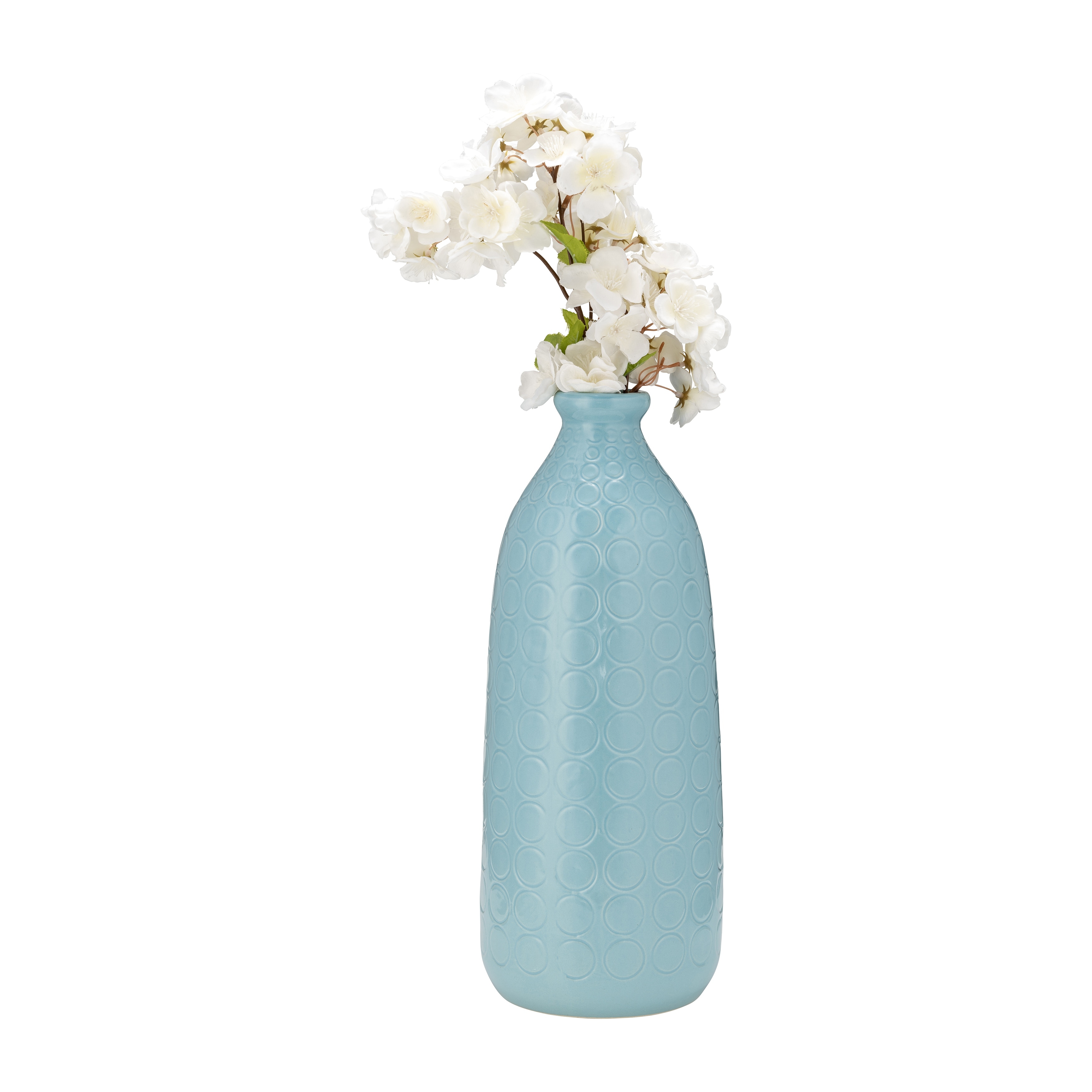 Sagebrook Home Elegant Ceramic Vase, Textured Finish, Home Decor Accent