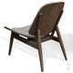 preview thumbnail 6 of 7, Designer Plywood Dark Wood Low Lounge Shell Chair Living Room Accent Chair Walnut Kitchen Bedroom Comfort Office Work