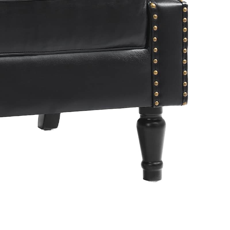 Upholstered Nailhead Trim Armchair Wingback Accent Chairs Set of 2