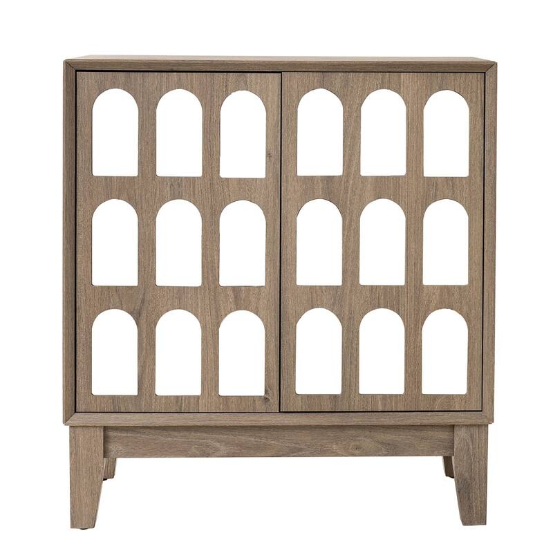 Mid-Century Modern Wooden Storage Buffet with Doors and Shelves