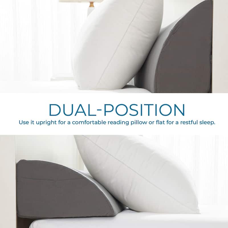 Nestl Reading Bed Rest Gap Wedge Headboard Pillow with Pockets