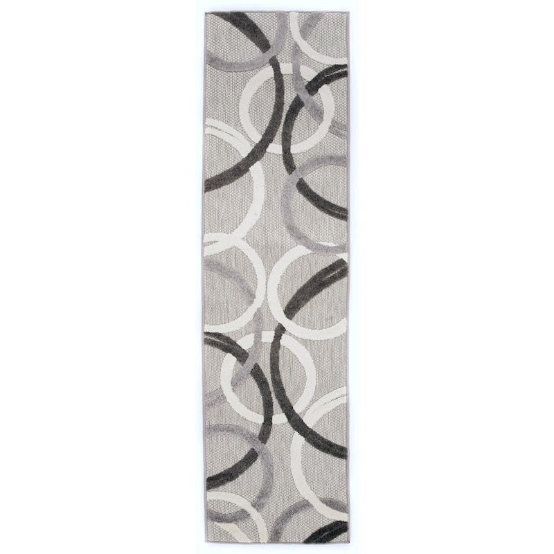 World Rug Gallery Contemporary Circular Indoor/Outdoor Area Rug