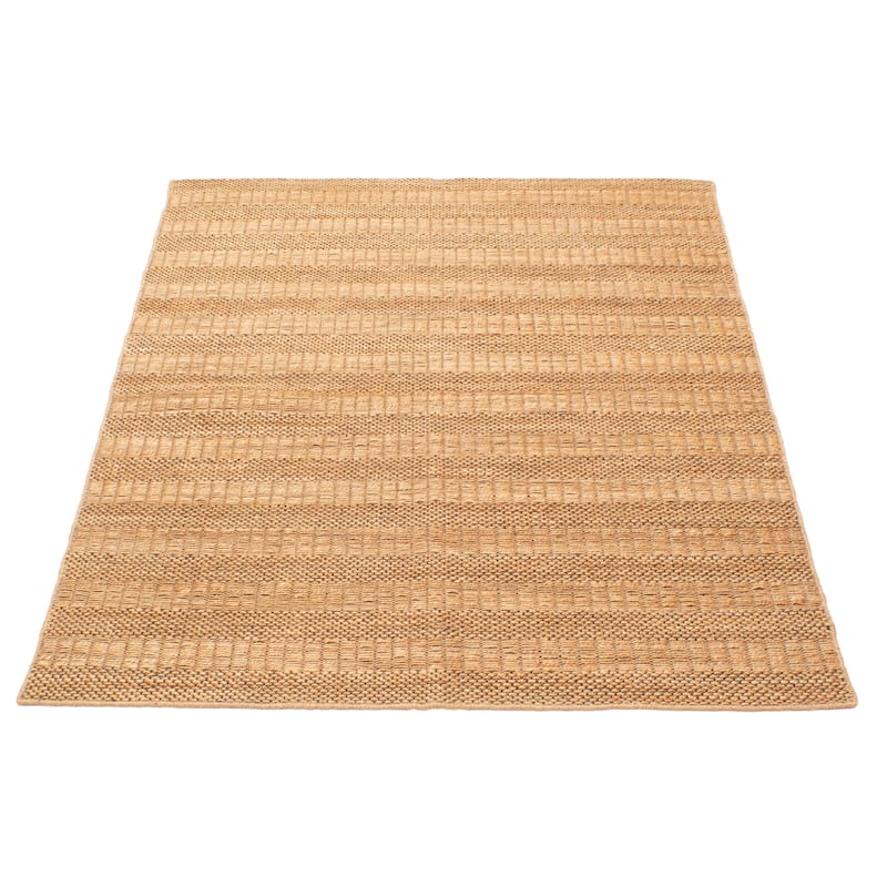 ECARPETGALLERY Flat-Weave Palas Denizli Brown Jute Kilim - 5'5 x 7'3