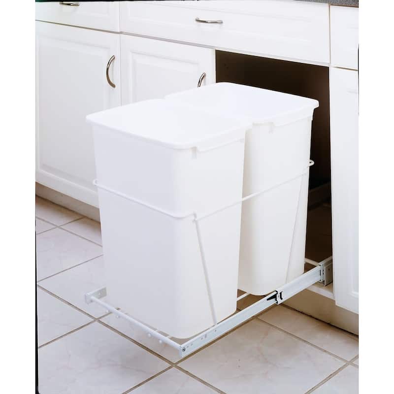Rev-A-Shelf RV Series Bottom Mount Double Bin Trash Can with