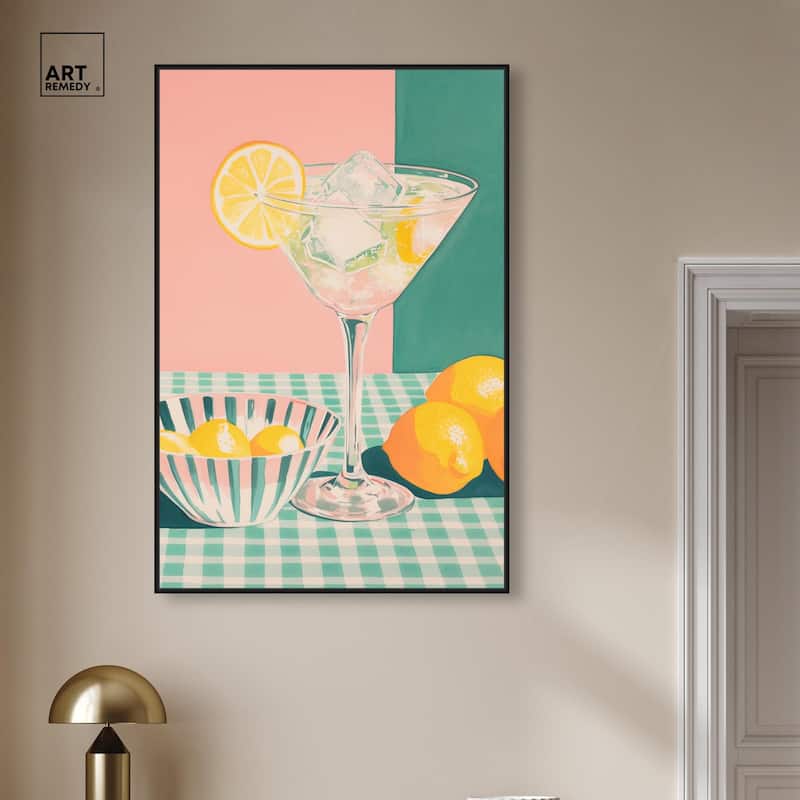 Lemon Slice Drink Canvas by Art Remedy