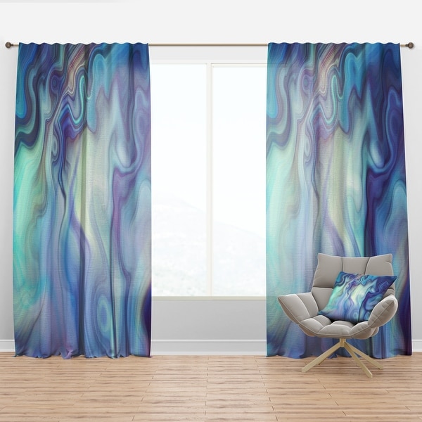 Designart 'Marbled Colours in Shades of Turquoise and Purple' Modern & Contemporary Curtain Panel. Opens flyout.