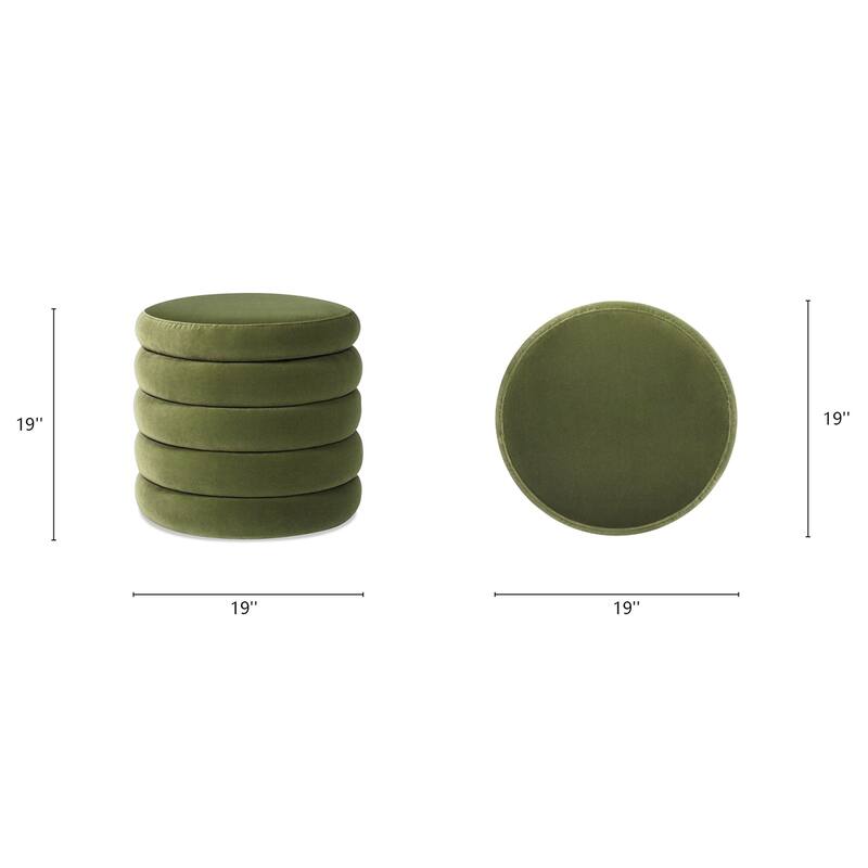 Jennifer Taylor Home Fuji 19" Upholstered Tufted Round Storage Ottoman