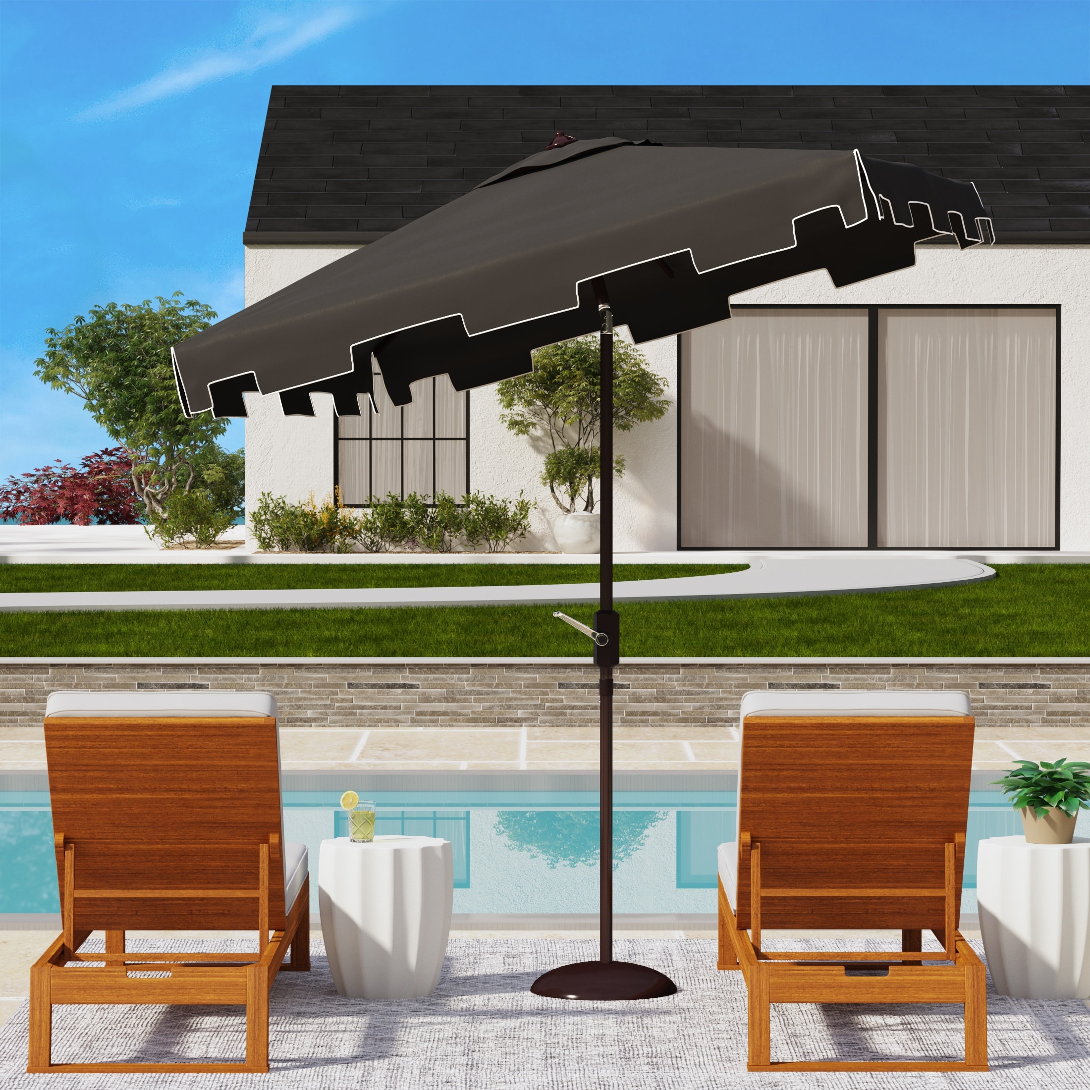 7.5 ft square patio umbrella Giantex 5 Umbrella, Outdoor Table w/ 4 Sturdy Ribs, Solid Steel Pole, Quick-Release Push Button, Weatherproof Canopy, Ideal for Poolside, Market, Backyard : Patio, Lawn & Garden our market umbrella attains a modern and versatile appeal Fiberbuilt Lucaya 7 1/2' Square
