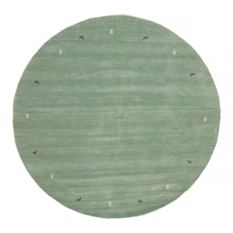 Kashkuli Gabbeh Blue Rug 8'1" x 8'1" - 8'1 x 8'1 - Light Blue - 8'1 x 8'1