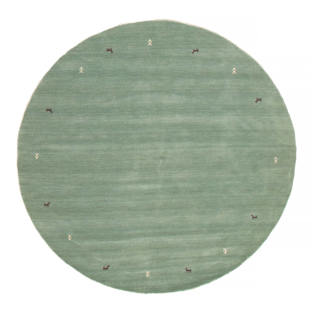 Kashkuli Gabbeh Blue Rug 8'1" x 8'1" - 8'1 x 8'1
