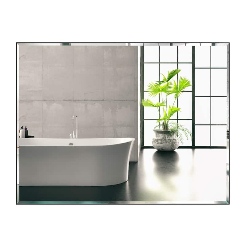 Rectangle Metal Framed Beveled Edge Bathroom Vanity Mirror