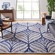 preview thumbnail 5 of 137, SAFAVIEH Handmade Capri Ilianka Wool Rug 7' Square - Navy/Ivory - Square