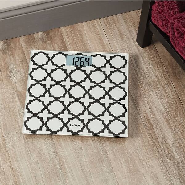 Taylor Digital Bath Scale with Black and White Lattice Design - Bed ...