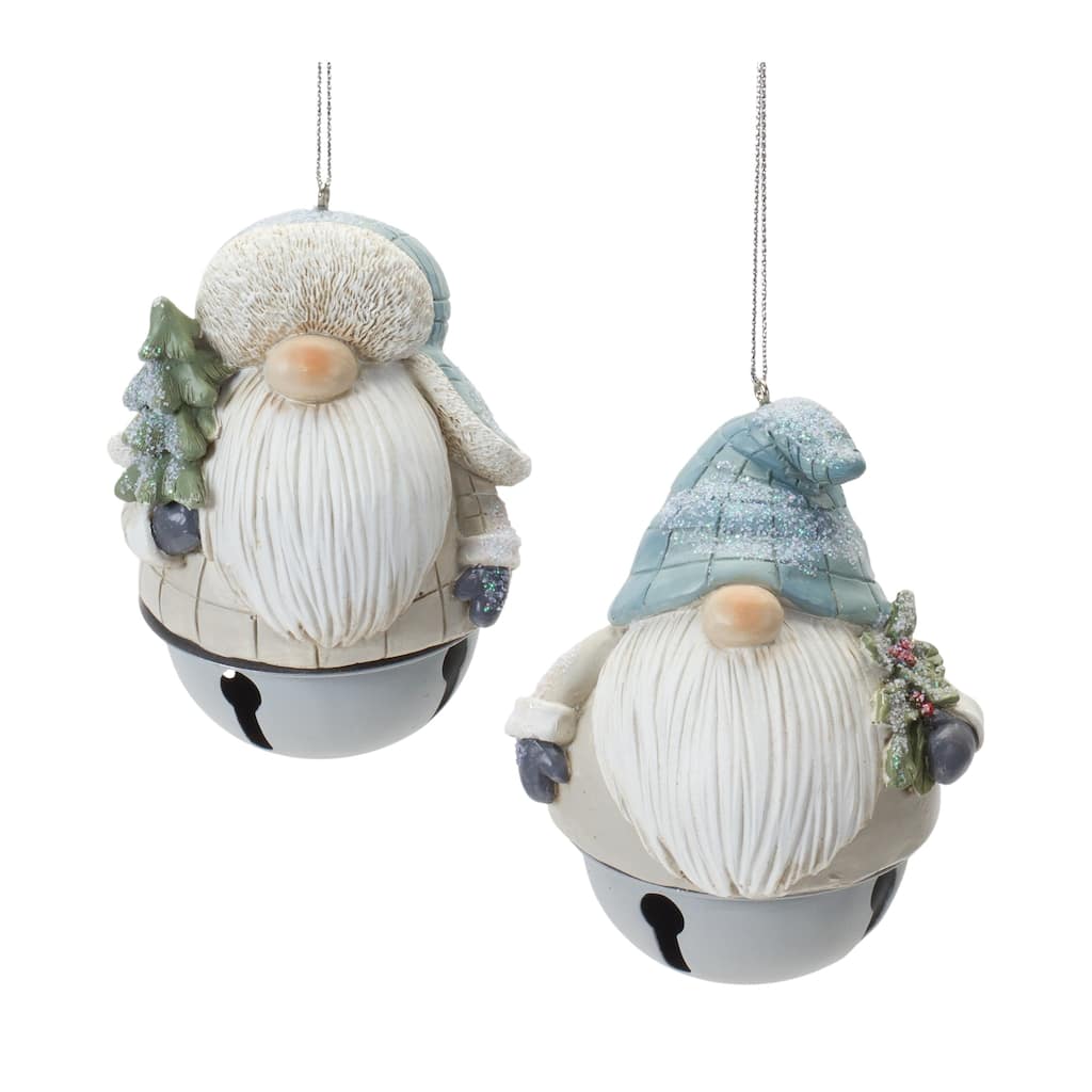 Glittered Gnome Christmas Ornaments - 4.25" - Set of 12