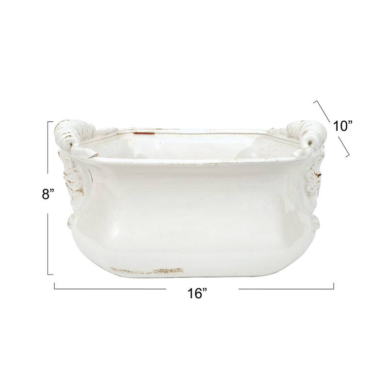 White Terracotta Cache Pot