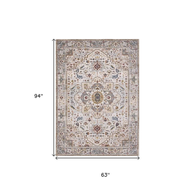HomeRoots Medallion Modern Rectangle Area Rug - 5' X 8'