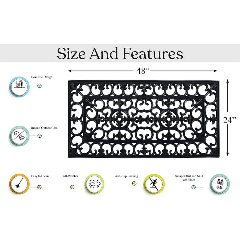A1HC First Impression Natural Rubber Durable Attractive Entry Doormat