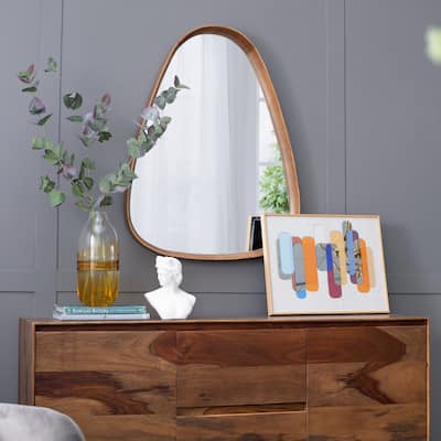 30"x38" Irrgeular Mirror with Wood Frame