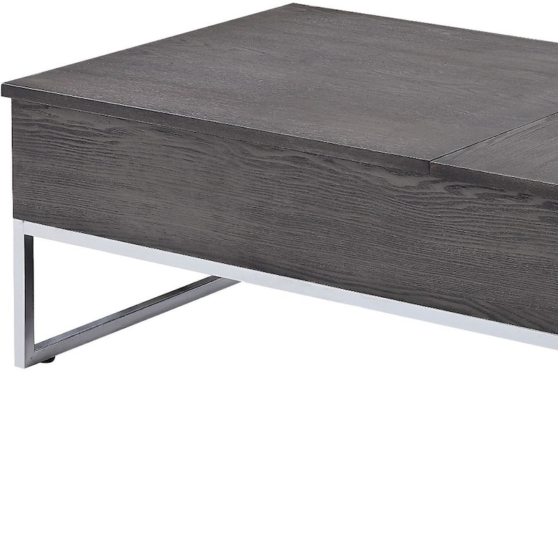 47-inch Lift Top Coffee Table with Storage and Chrome Base - 47” x 24” x 26”