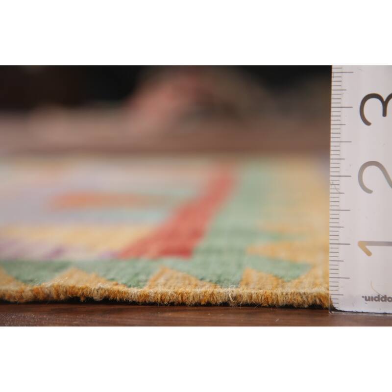 Southwestern Kilim Accent Rug Reversible Flatweave Wool Carpet - 3'4"x 4'11"