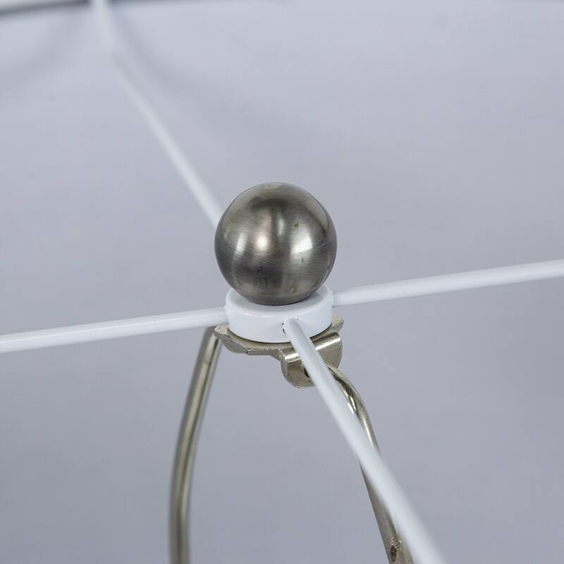 16x16x23.5" Gray and Silver Brushed Table Lamp (Lamp Shade Assembly Required)