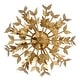 preview thumbnail 17 of 16, Antique Gold Butterfly Bowl 4-Light Semi Flush Mount Ceiling Light - 17.7"W x 10.4"H