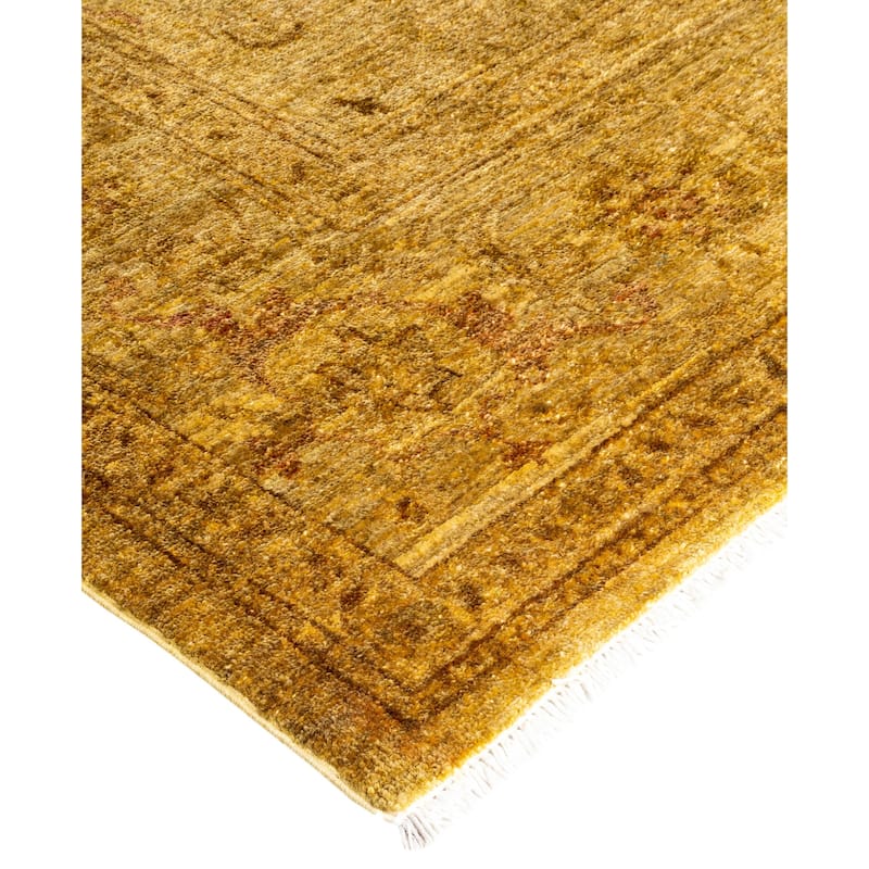 Overdyed One-of-a-Kind Hand-Knotted Area Rug - Yellow - 8' 1" x 10' 4"