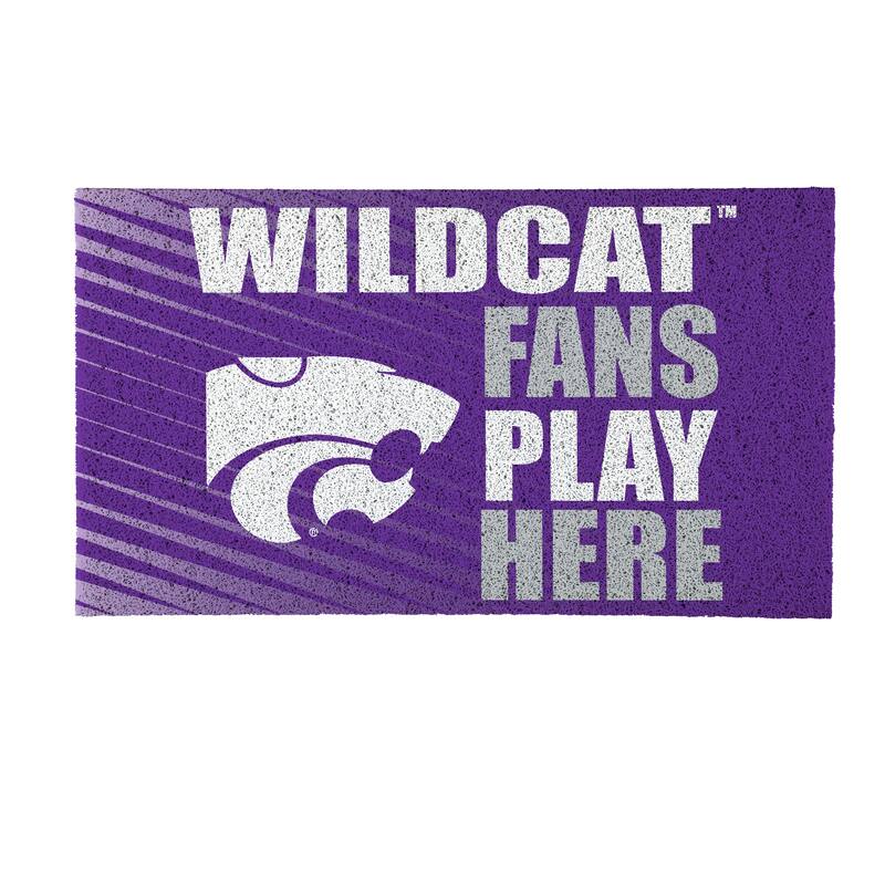 28 in. x 16 in. Kansas State University "Fans Play Here" PVC Door Mat