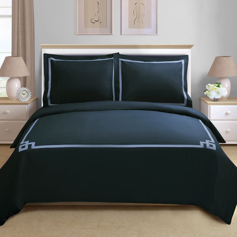 Superior Miller 3-piece Duvet Cover Set - Navy Blue - Full - Queen