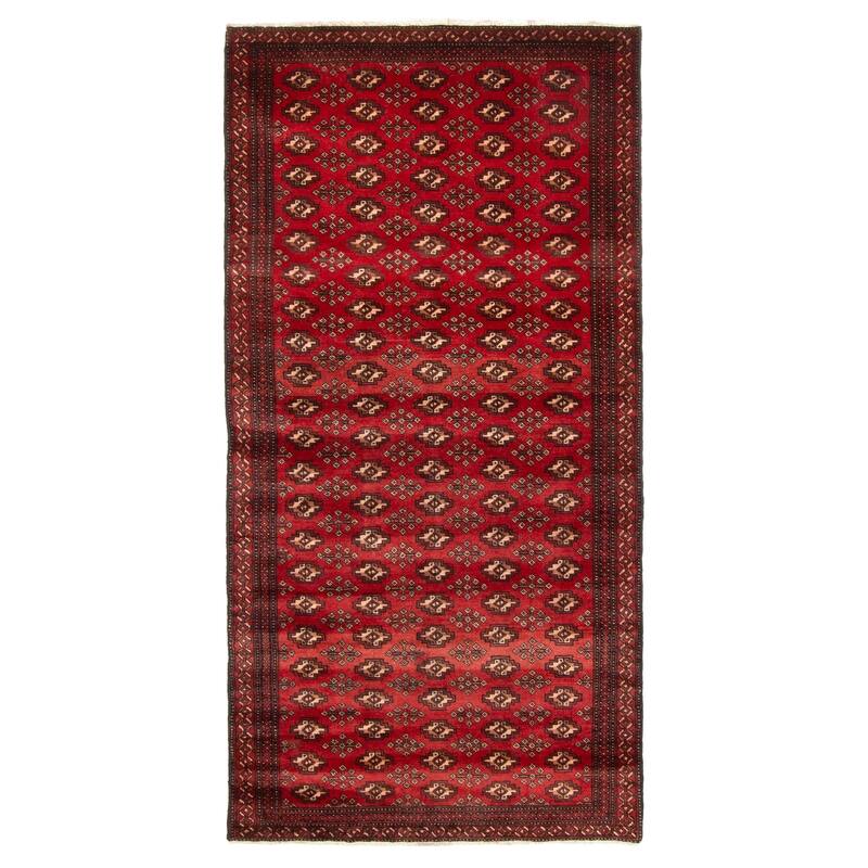 ECARPETGALLERY Hand-knotted Baluch Red Wool Rug - 3'3 x 6'7