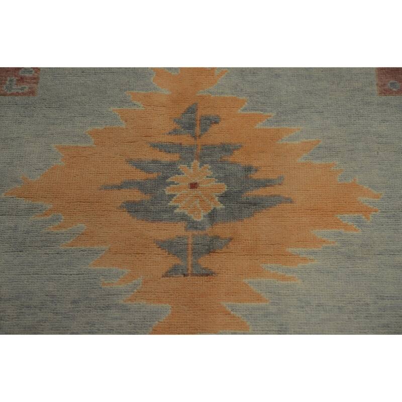 Vegetable Dye Gabbeh Turkish Area Rug Geometric Carpet - 9' 9'' X 8' 2''