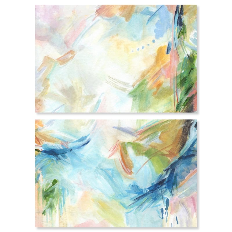 In the Beginning Canvas Set of 2 by Art Remedy, Gallery Wrapped - 45" x 30"
