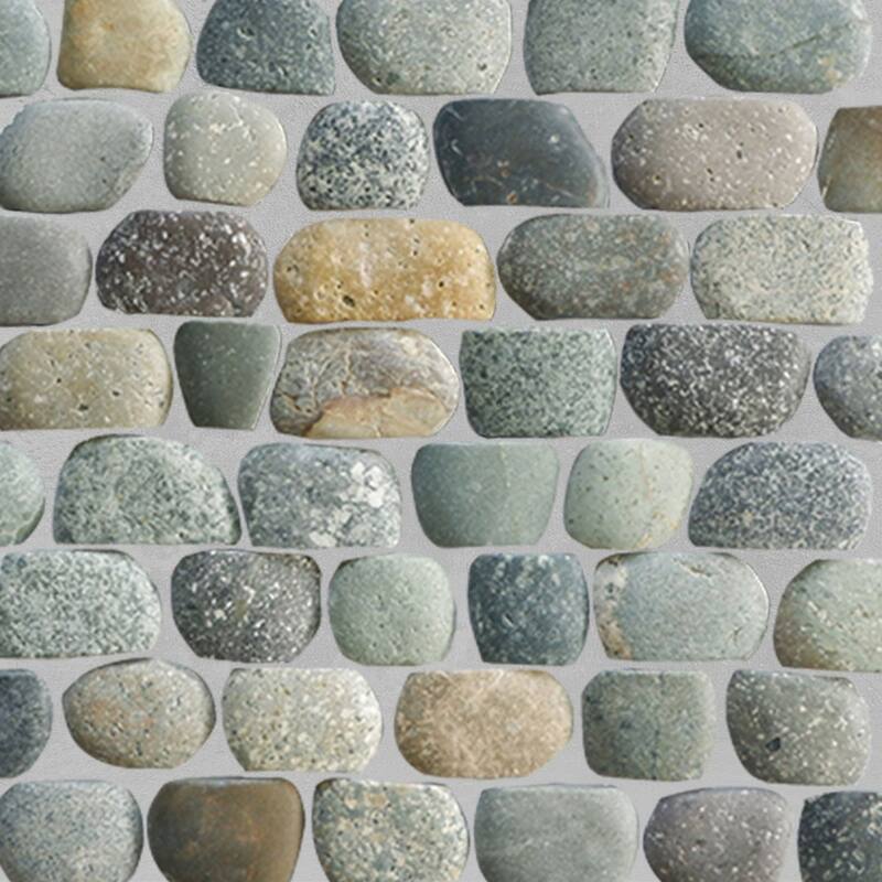 Strip Mix Pebble Mosaic Tiles for Backsplash Kitchen and Bathroom Wall (10.5" X 12") 5 tiles per case - Case (5 Tiles)
