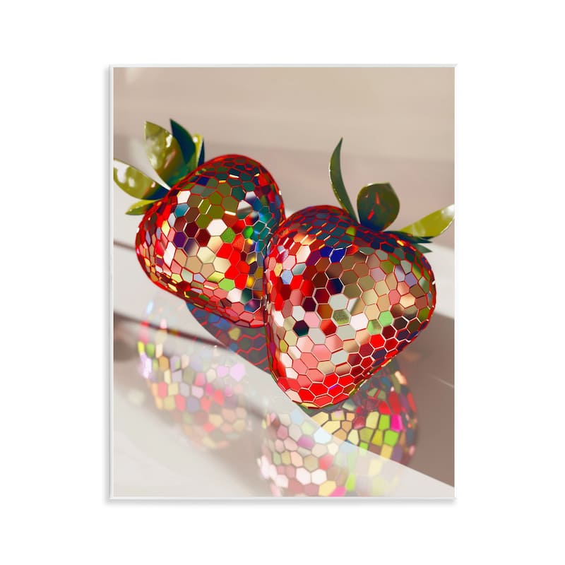Stupell Reflecting Disco Strawberries Wall Plaque Art Design By Arlington Prints - 11 x 14