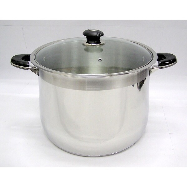 20 Qt Stainless Steel Tri-Ply Clad Heavy Duty Gourmet Stock Pot. Opens flyout.