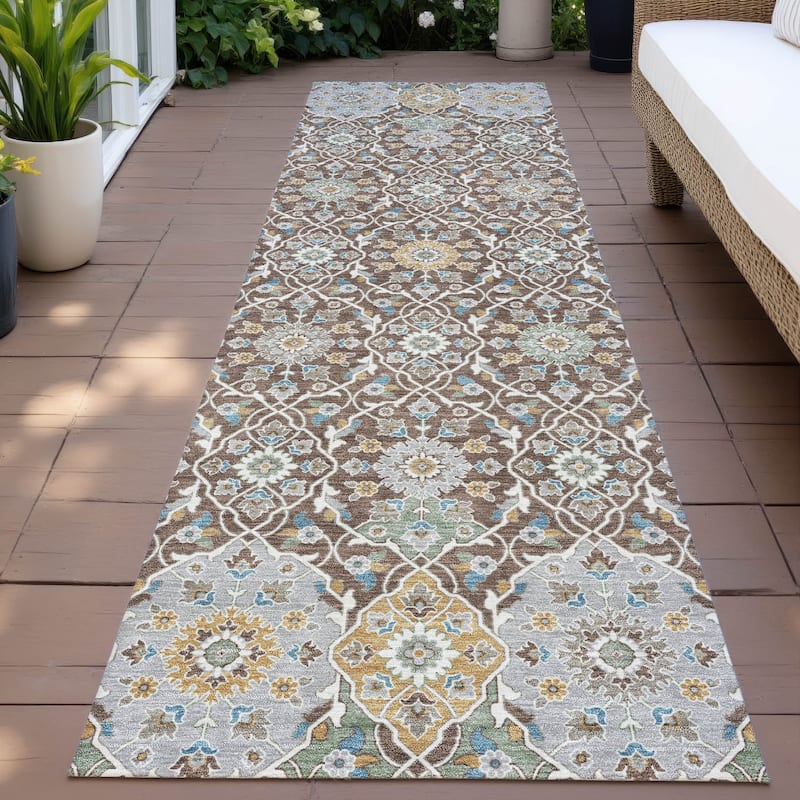 Machine Washable Indoor/Outdoor Traditional Masters Chantille Rug - Chocolate - 2'3" x 7'6"