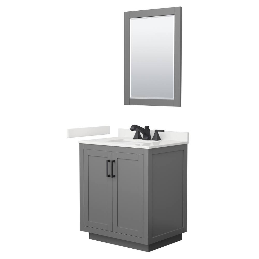 Miranda 30-inch Single Vanity, Quartz Top, 24-inch Mirror