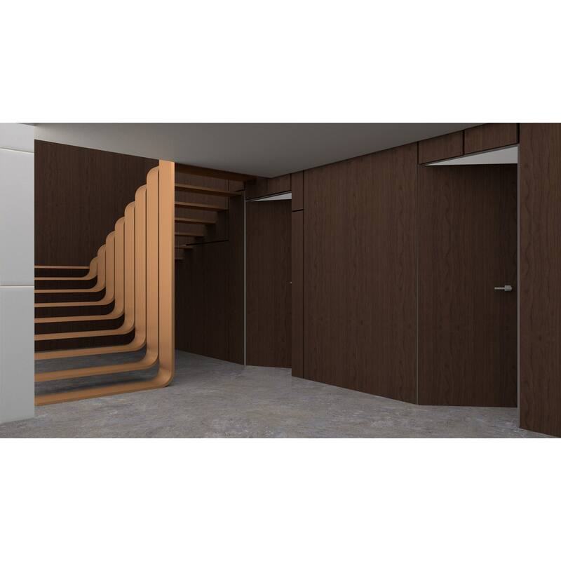 Solid Hidden Door with Handle Planum 0010 Noce